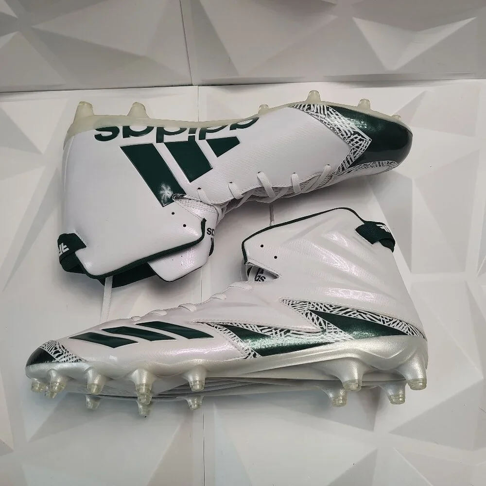Adidas Mens Football Cleats 17 White Green Shoe Lacrosse Freak X Carbon High - Picture 2 of 15